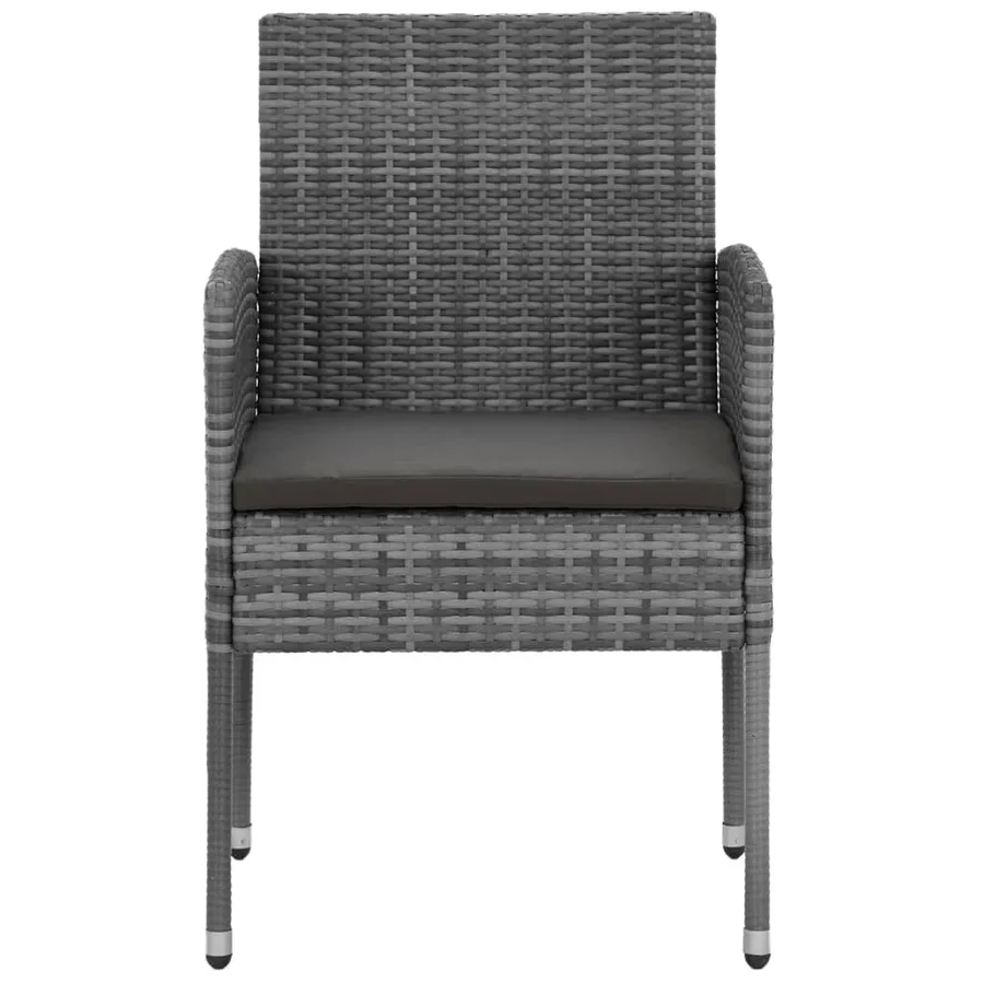 Ensemble à manger d'extérieur 7 pcs Résine tressée Gris - 5