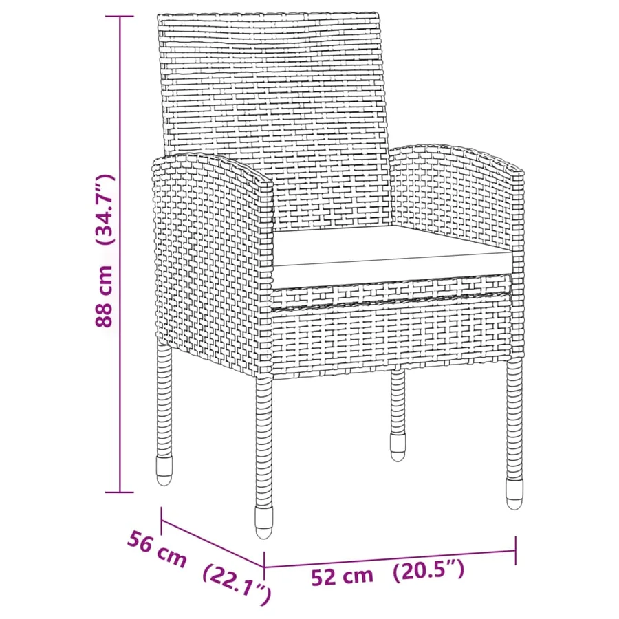 Ensemble à manger d'extérieur 7 pcs Résine tressée Gris - 8