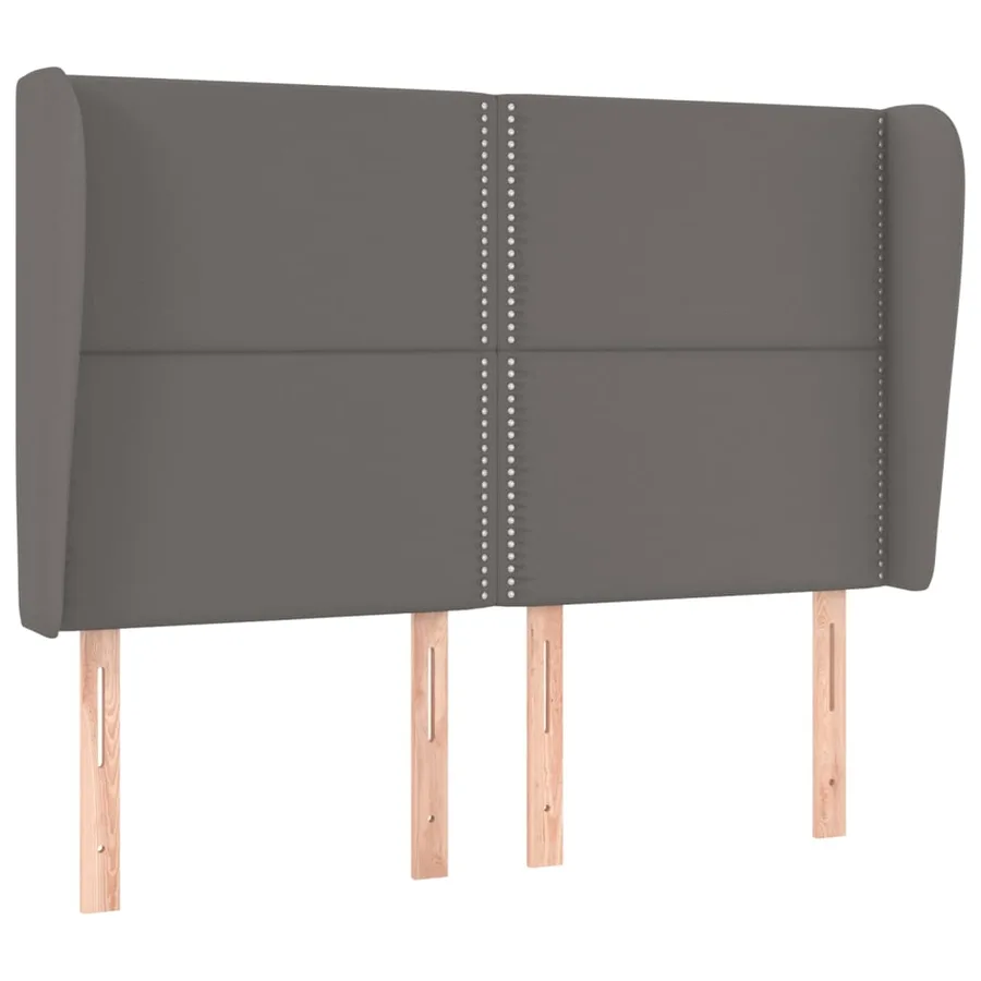 Tête de lit avec oreilles Gris 147x23x118/128 cm Similicuir - 2
