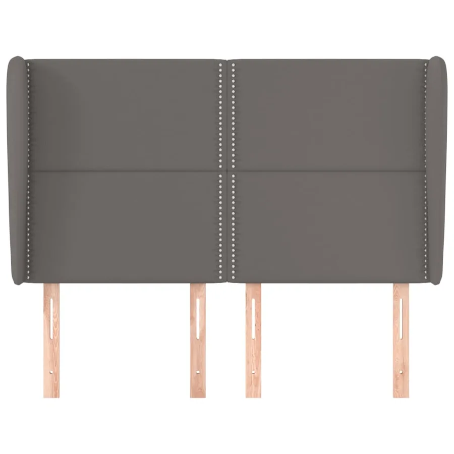 Tête de lit avec oreilles Gris 147x23x118/128 cm Similicuir - 3