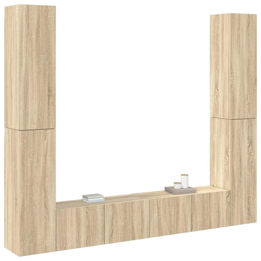 Ensemble de meuble TV 6 pcs Chêne sonoma Bois d'ingénierie - 3
