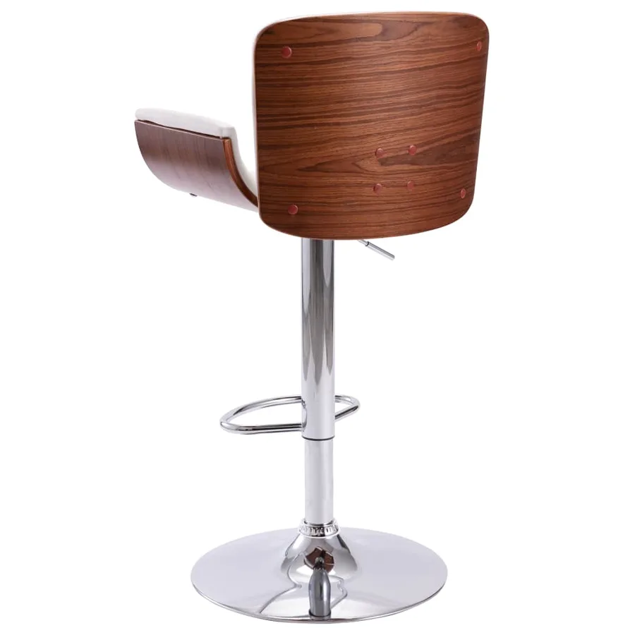 Tabouret de bar Blanc Similicuir - 3