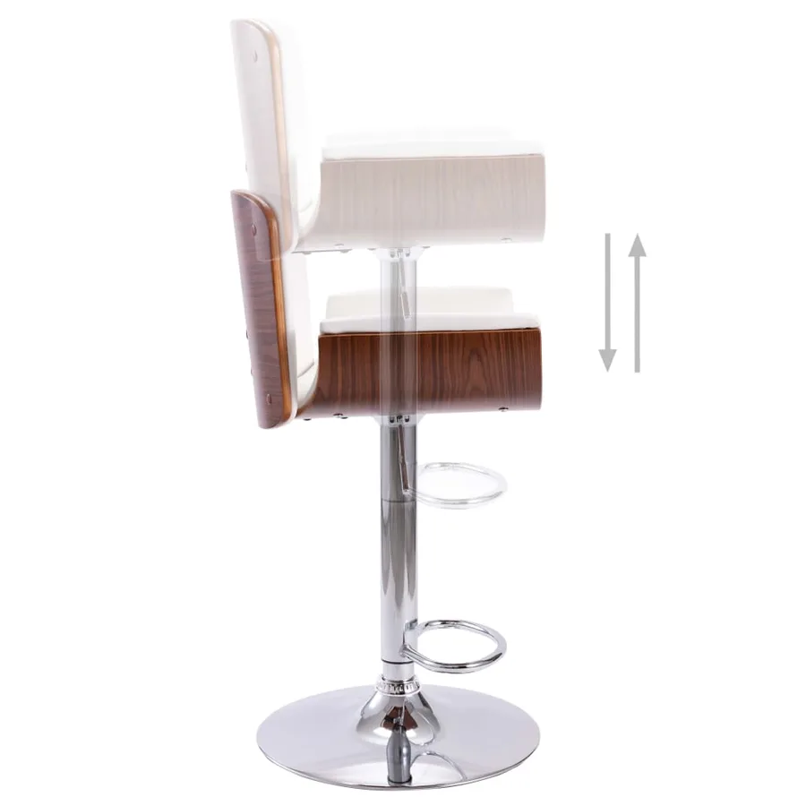 Tabouret de bar Blanc Similicuir - 5