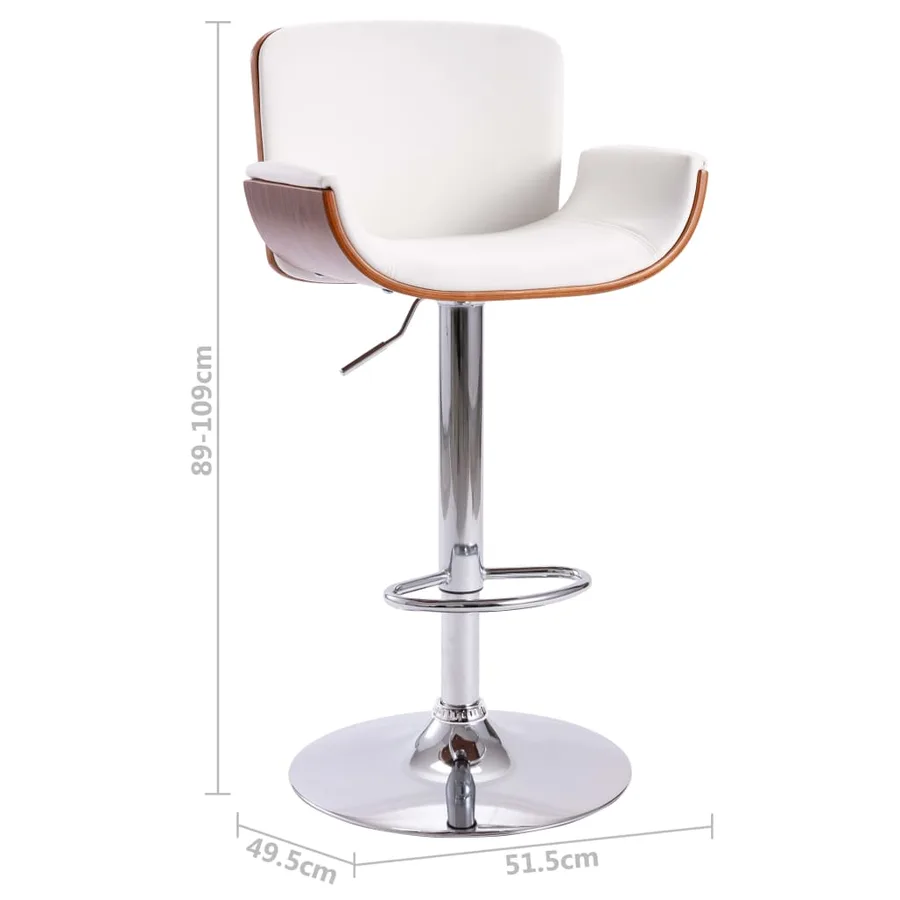 Tabouret de bar Blanc Similicuir - 8