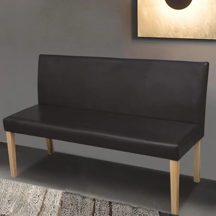 Banc 139,5 cm Marron foncé Similicuir
