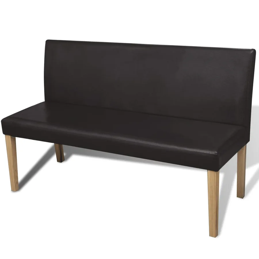 Banc 139,5 cm Marron foncé Similicuir - 2