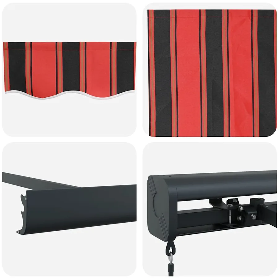 Auvent rétractable orange et marron 4x3 m tissu et aluminium - 10