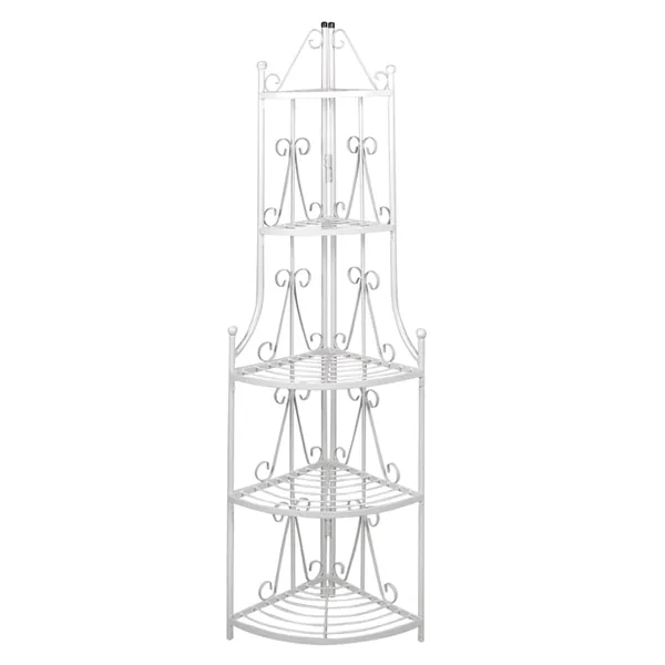 Étagère d’angle pour plantes en blanc