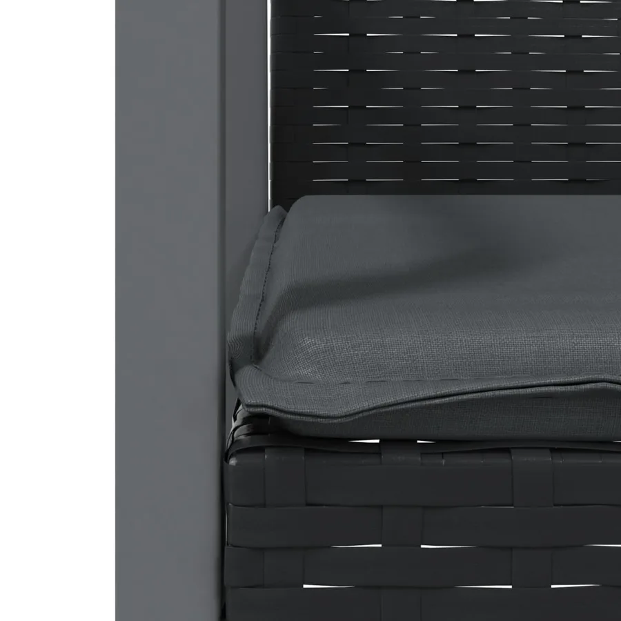 Chaises de jardin et coussins lot de 4 noir 56,5x57x83 cm rotin - 7