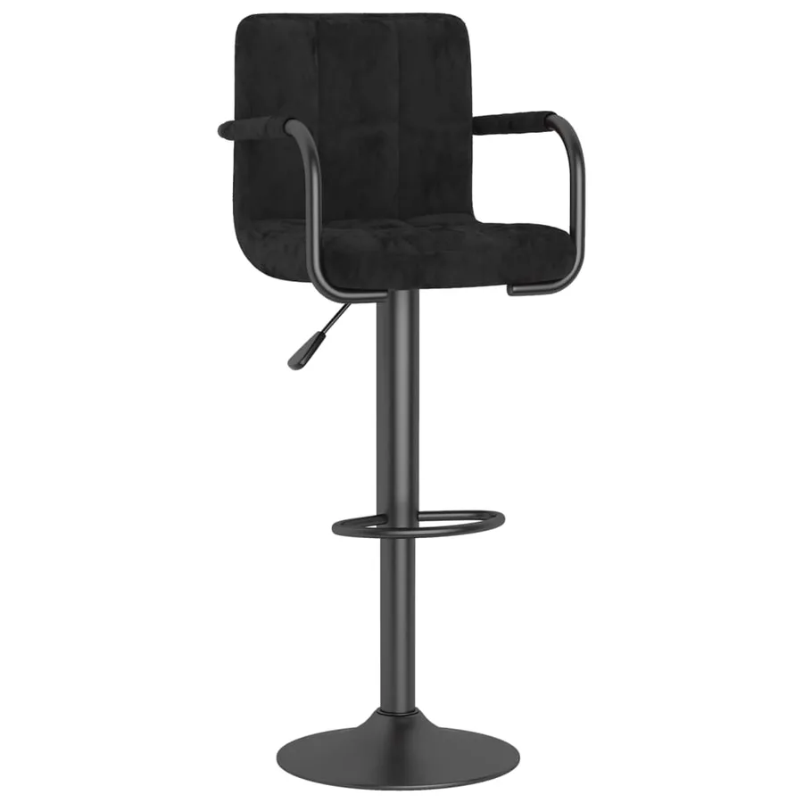 Tabourets de bar lot de 2 noir velours - 3
