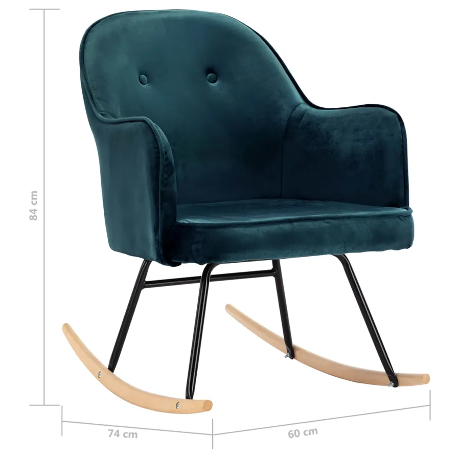 Chaise à bascule Bleu Velours - 8