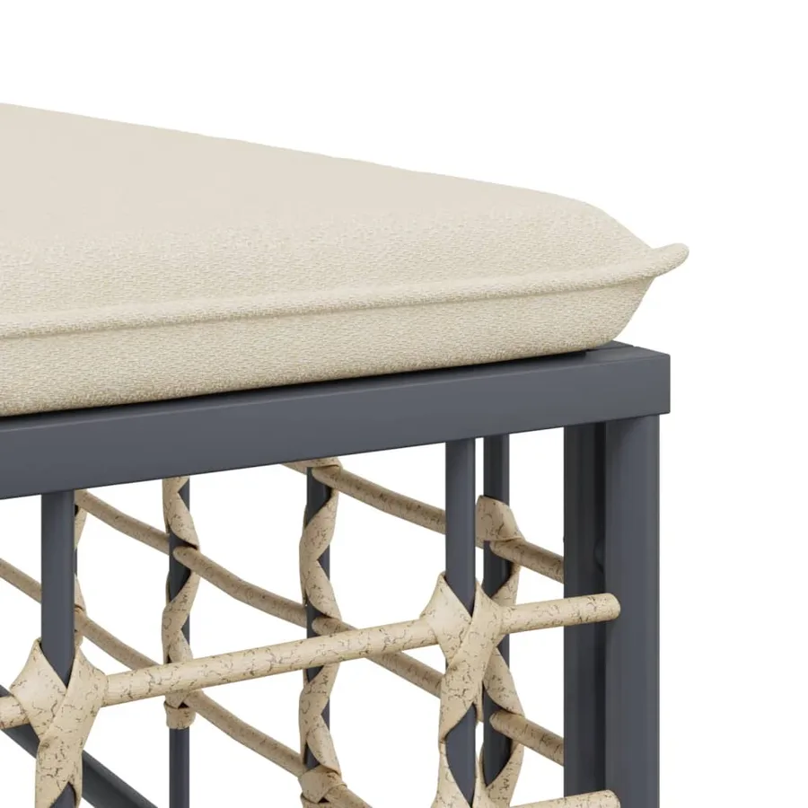Salon de jardin 4 pcs avec coussins anthracite résine tressée - 7