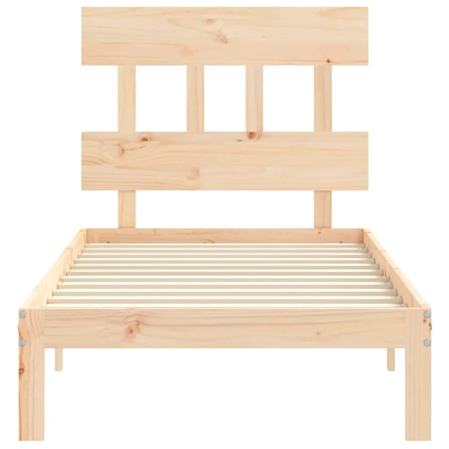 Cadre de lit sans matelas bois de pin massif - 6