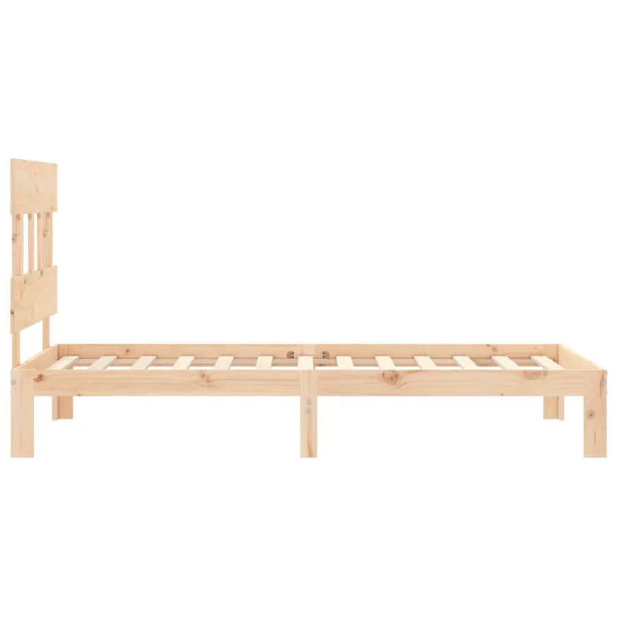 Cadre de lit sans matelas bois de pin massif - 7