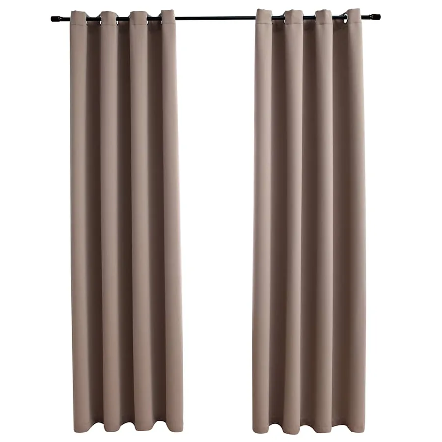 Rideaux occultants avec anneaux en métal 2 pcs Taupe 140x245 cm - 2