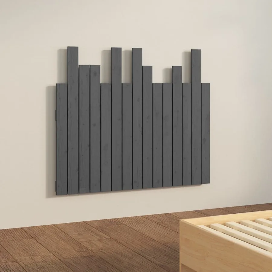Tête de lit murale Gris 95,5x3x80 cm Bois massif de pin - 4