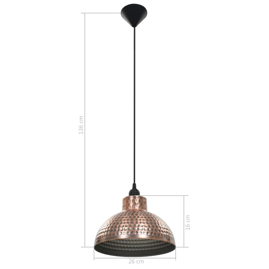 Plafonnier 2 pcs Semi-sphérique Couleur cuivre - 8