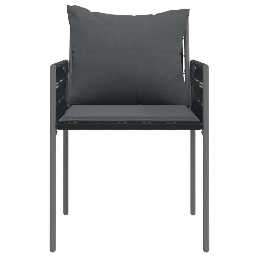 Chaises de jardin avec coussins lot de 2 noir 54x61x83 cm rotin - 4