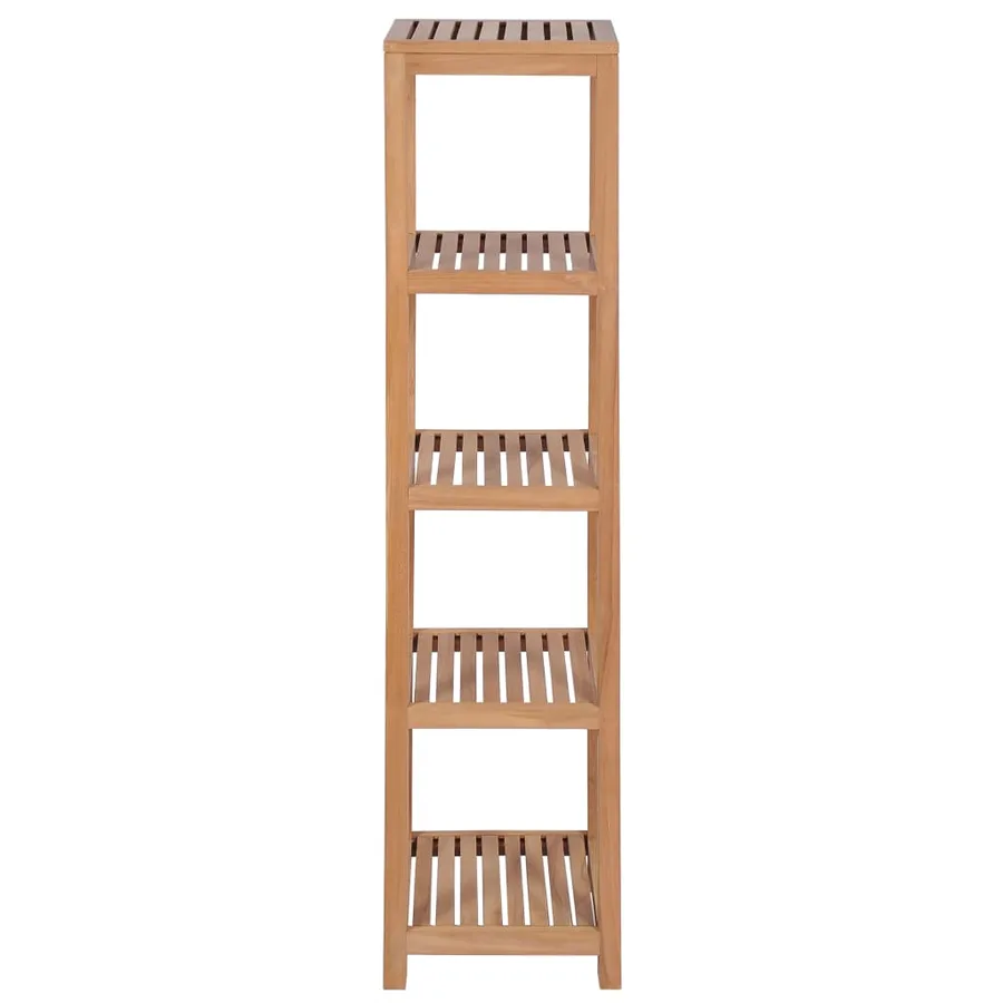Support de rangement de bain 4 niveaux teck massif 42x42x165 cm - 2