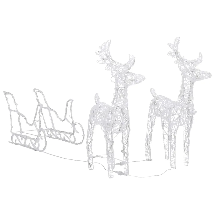 Décoration de Noël Rennes et traîneau 320 LED Acrylique - 4