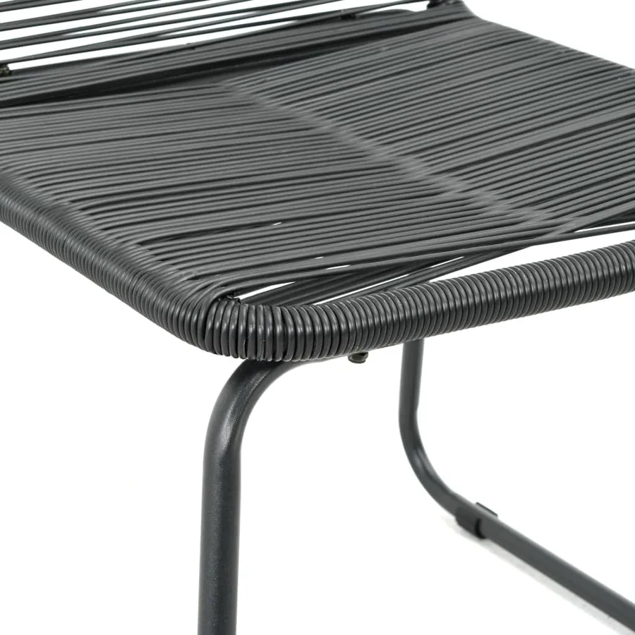 Chaises d'extérieur lot de 2 Résine tressée Noir - 3