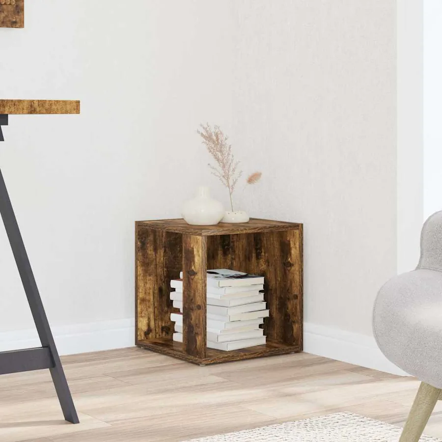Table d'appoint Chêne fumé 33x33x34,5 cm Bois d'ingénierie