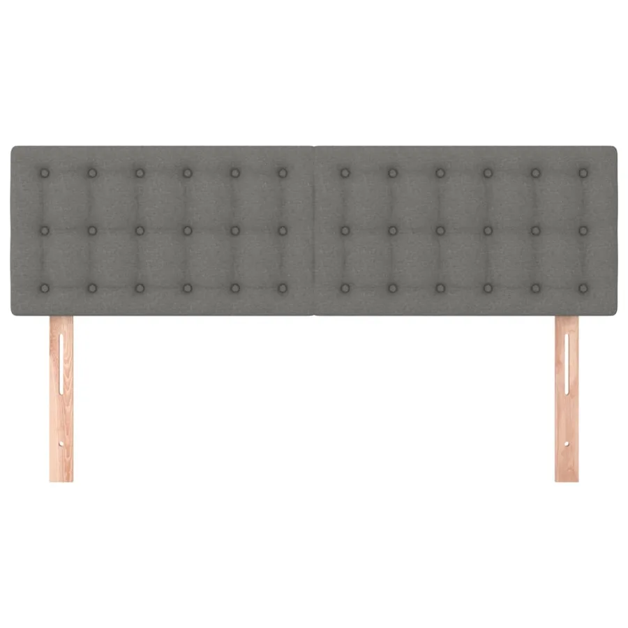 Têtes de lit Gris foncé 144x5x78/88 cm Tissu - 3
