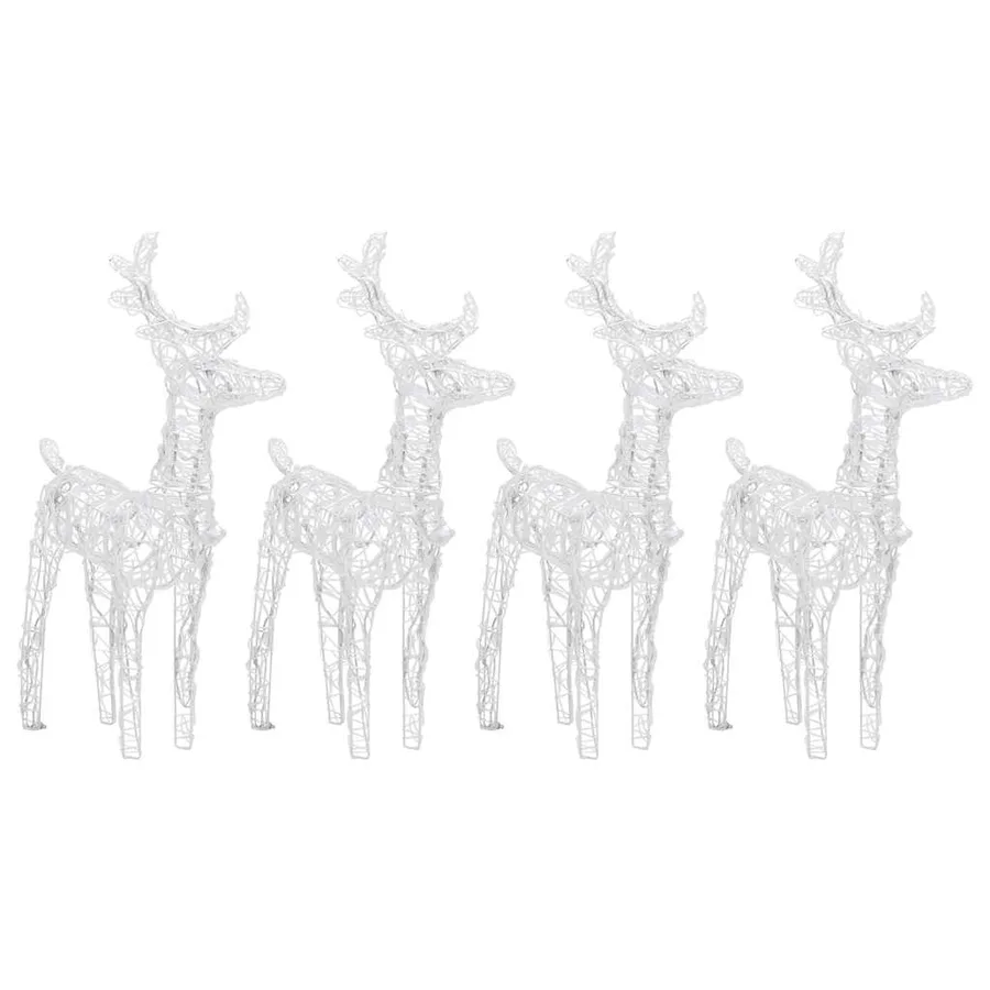 Rennes de Noël 4 pcs 160 LED Blanc froid Acrylique - 3