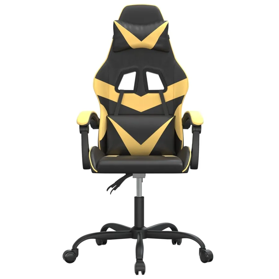 Chaise de jeu pivotante Noir et doré Similicuir - 3