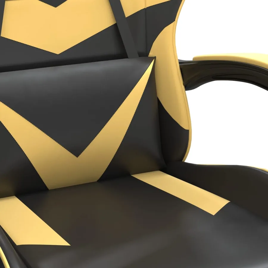 Chaise de jeu pivotante Noir et doré Similicuir - 6