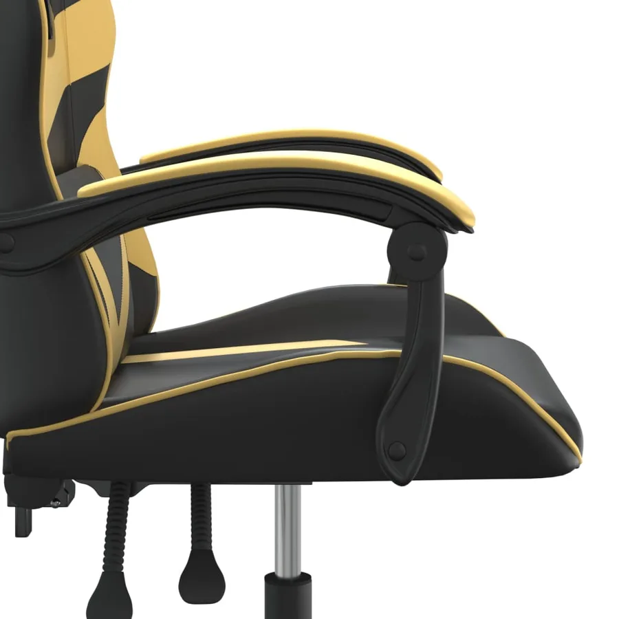 Chaise de jeu pivotante Noir et doré Similicuir - 7