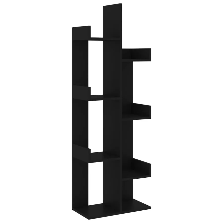 Bibliothèque Noir 48x25,5x140 cm Bois d’ingénierie - 2