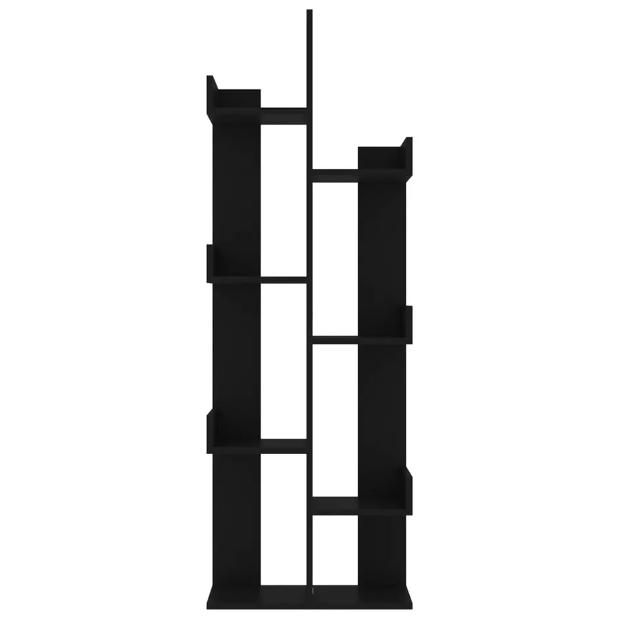 Bibliothèque Noir 48x25,5x140 cm Bois d’ingénierie - 4