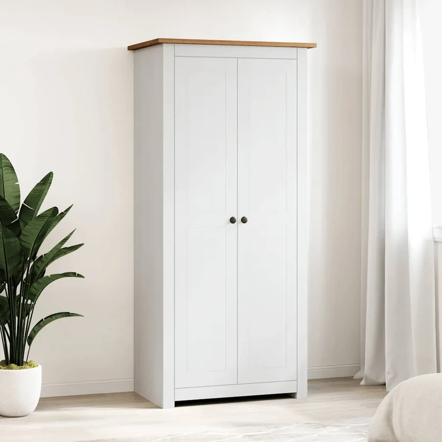 Garde-robe Blanc 80x50x171,5 cm Pin massif Assortiment Panama