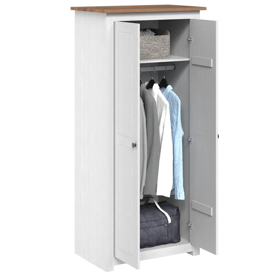 Garde-robe Blanc 80x50x171,5 cm Pin massif Assortiment Panama - 3