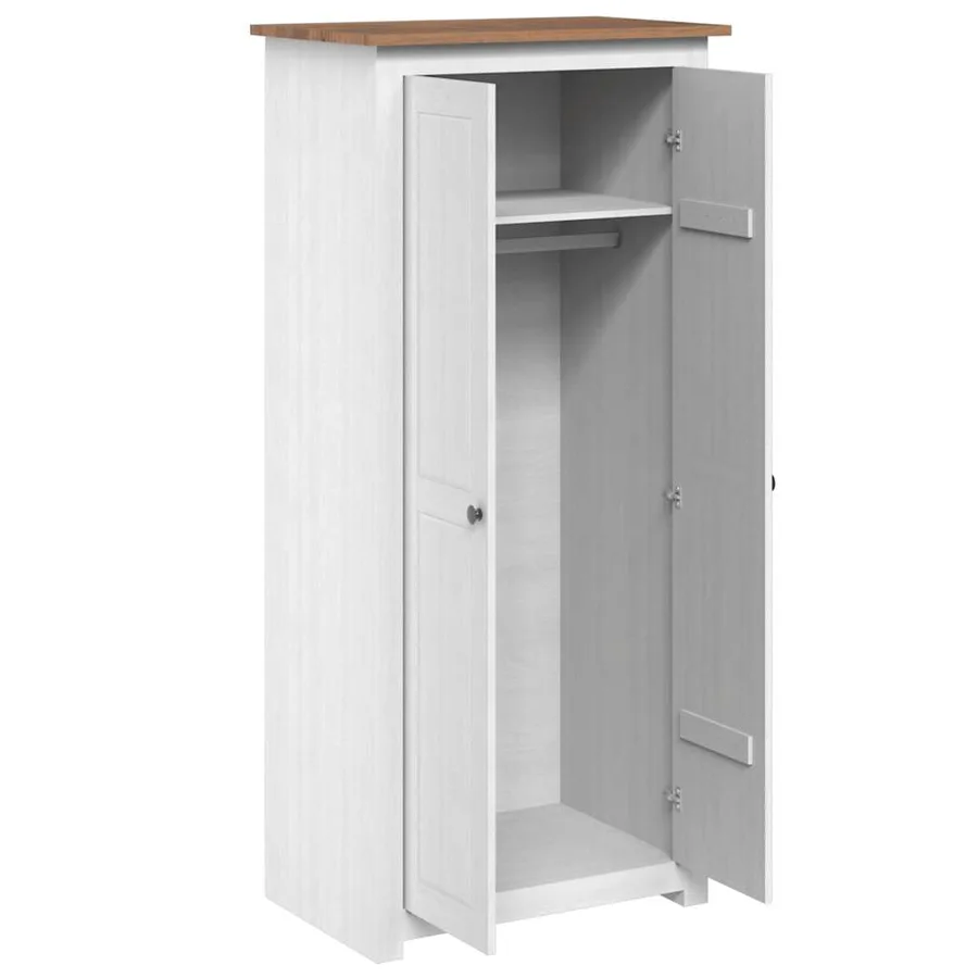Garde-robe Blanc 80x50x171,5 cm Pin massif Assortiment Panama - 4