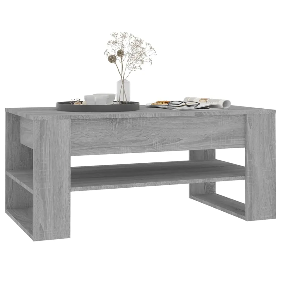 Table basse sonoma gris 102x55x45 cm bois d'ingénierie - 6