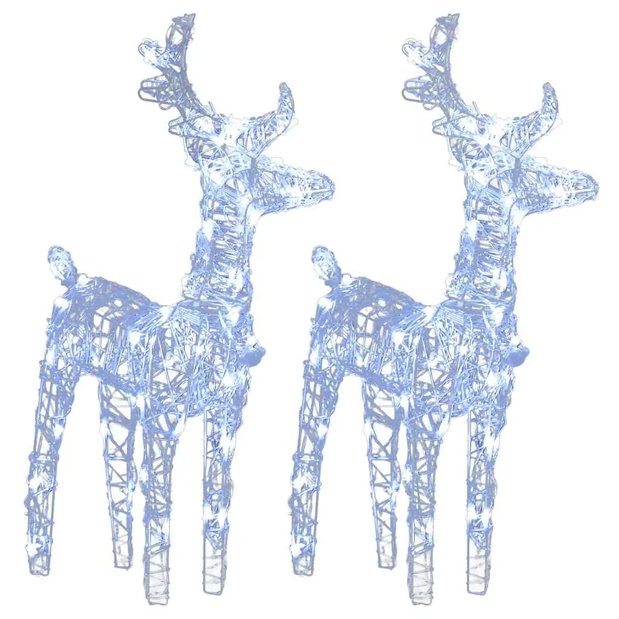 Rennes de Noël 2 pcs 80 LED Blanc froid Acrylique - 2