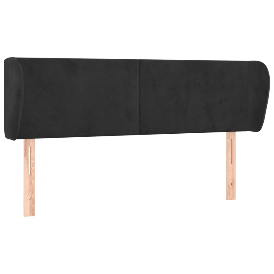 Tête de lit avec oreilles Noir 147x23x78/88 cm Velours - 2