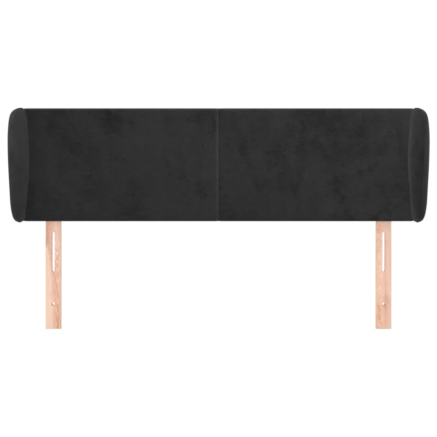 Tête de lit avec oreilles Noir 147x23x78/88 cm Velours - 3