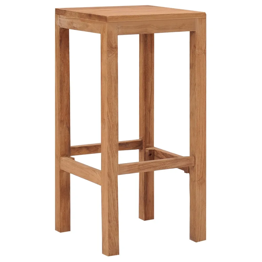 Tabourets de bar lot de 4 bois de teck massif - 2