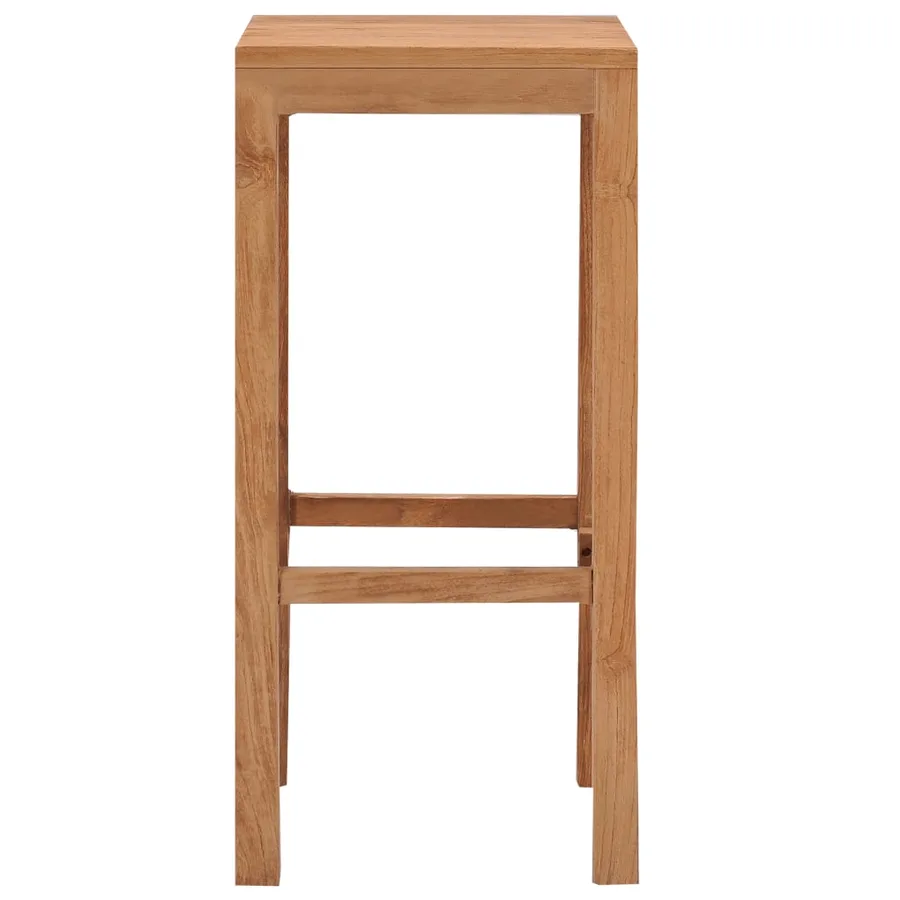 Tabourets de bar lot de 4 bois de teck massif - 3