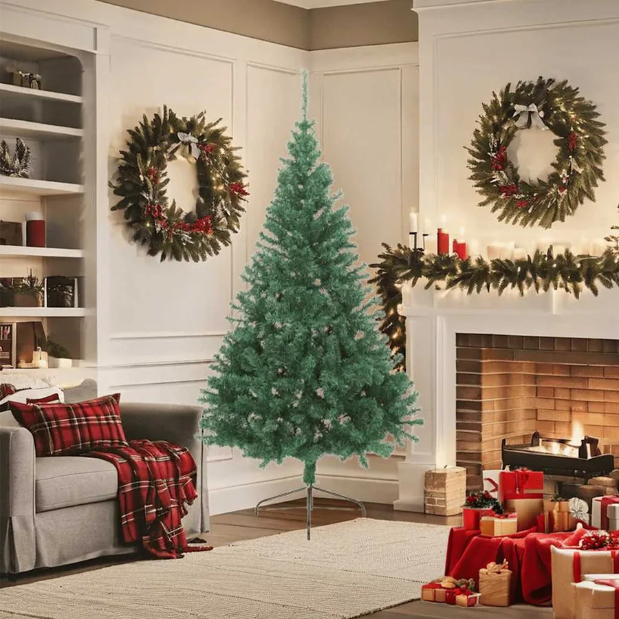 Sapin de Noël artificiel moitié avec support vert 180 cm PVC - 3