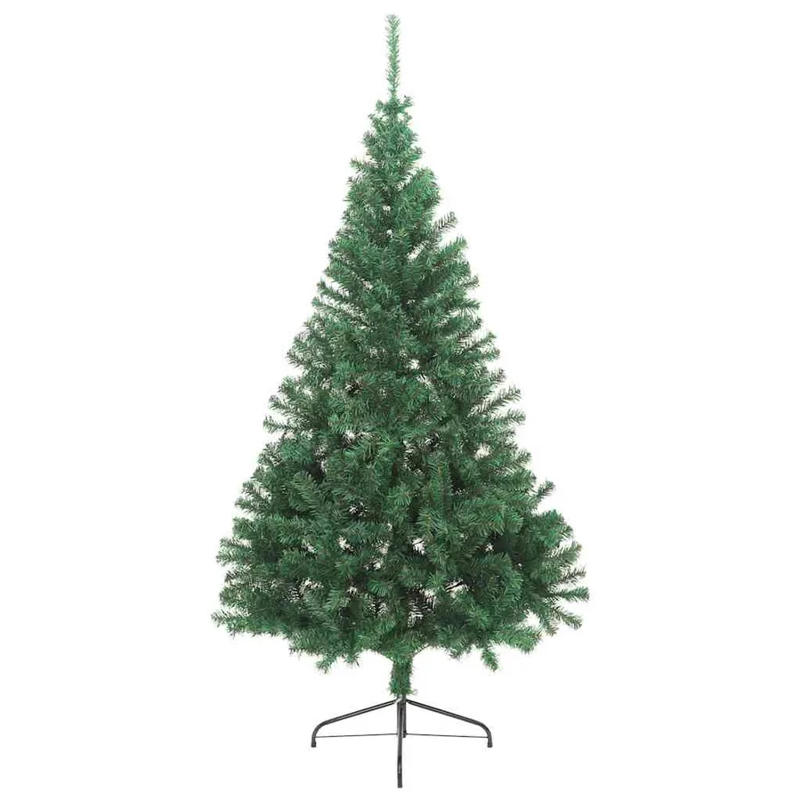 Sapin de Noël artificiel moitié avec support vert 180 cm PVC - 4