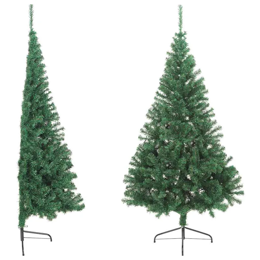 Sapin de Noël artificiel moitié avec support vert 180 cm PVC - 5