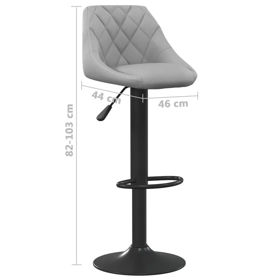 Tabouret de bar Gris clair Velours - 8