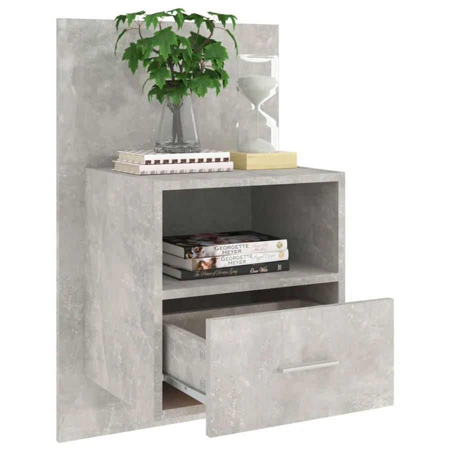 Tables de chevet murales 2 pcs Gris béton - 8