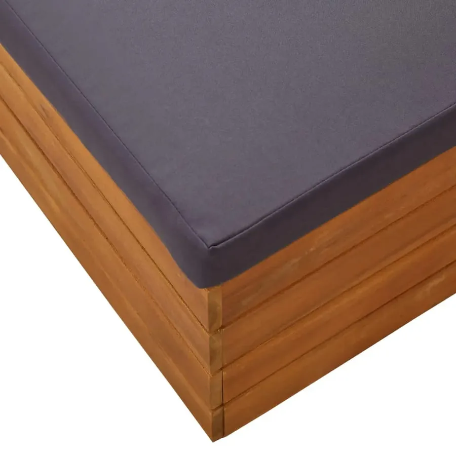 Salon de jardin 2 pcs avec coussins Bois d'acacia solide - 7