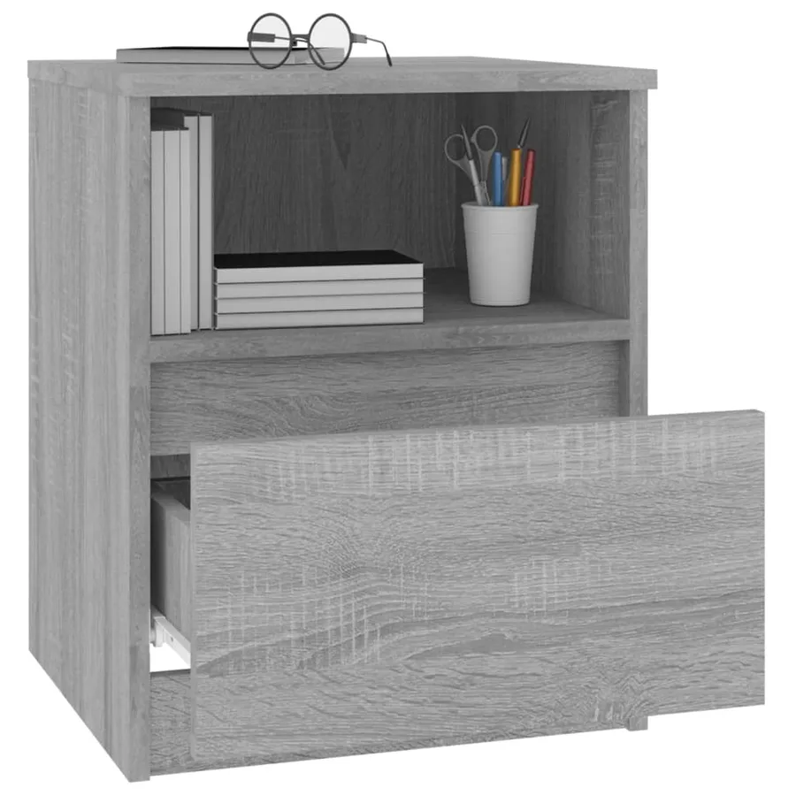 Table de chevet sonoma gris 40x40x50 cm bois d'ingénierie - 7