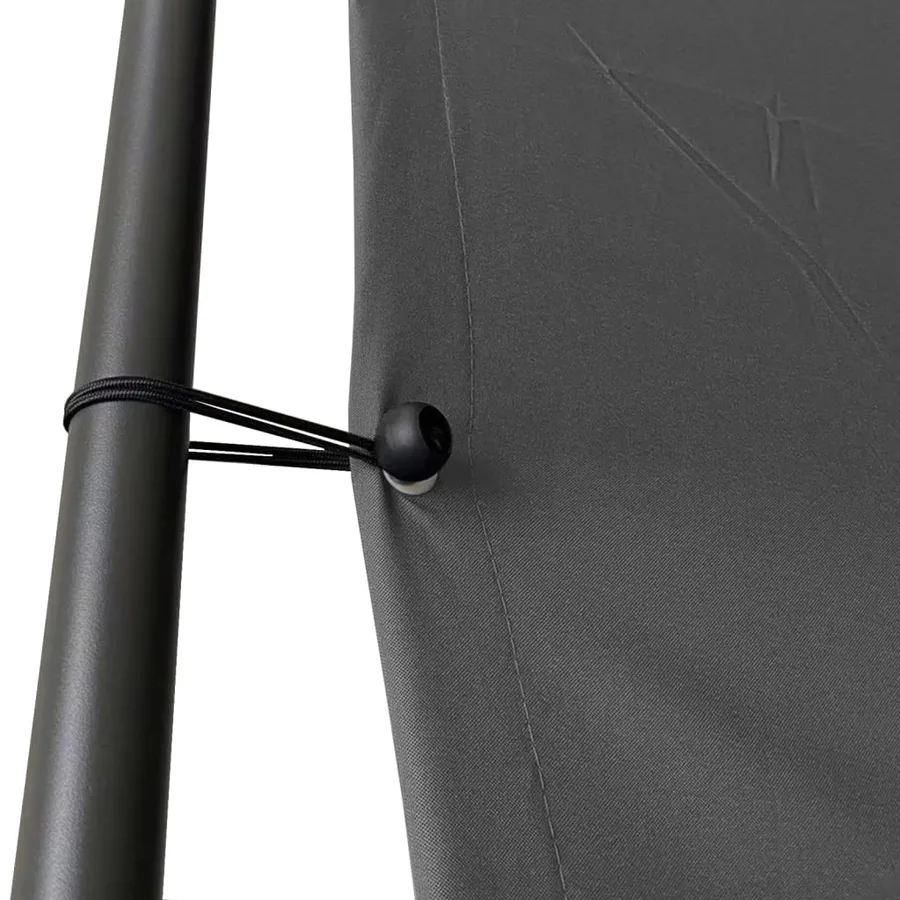 Belvédère anthracite 3x3 m 180 g/m² tissu et acier - 5